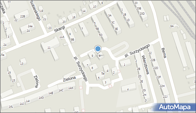 Kędzierzyn-Koźle, Plac Surzyckiego Jana, 8a, mapa Kędzierzyna-Koźle