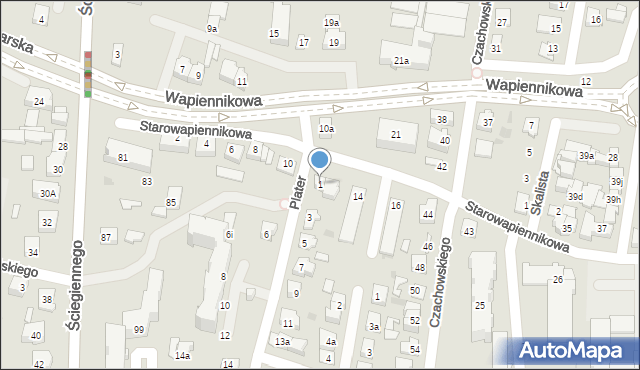 Kielce, Plater Emilii, 1, mapa Kielc