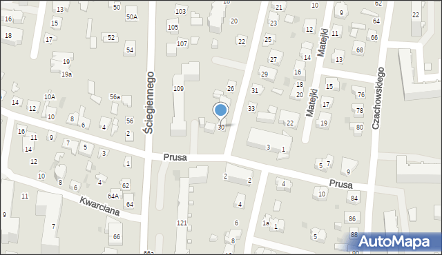 Kielce, Plater Emilii, 30, mapa Kielc