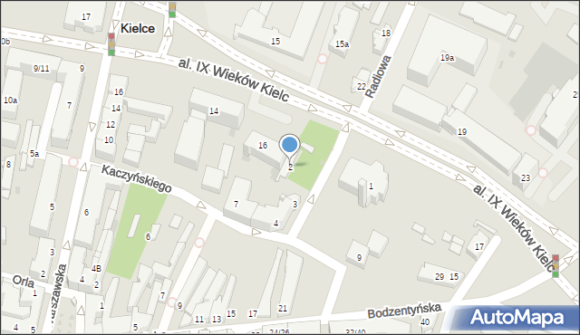 Kielce, Plac Świętego Wojciecha, 2, mapa Kielc