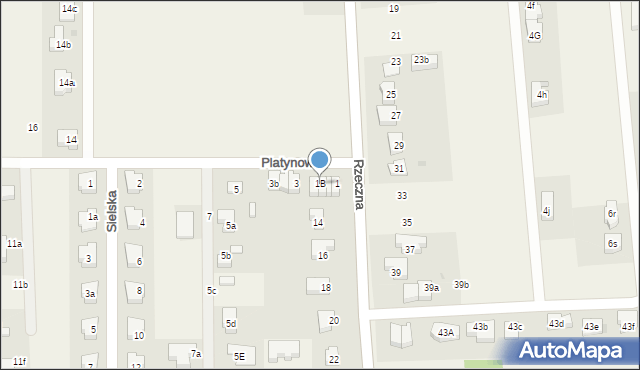 Kiełczów, Platynowa, 1B, mapa Kiełczów