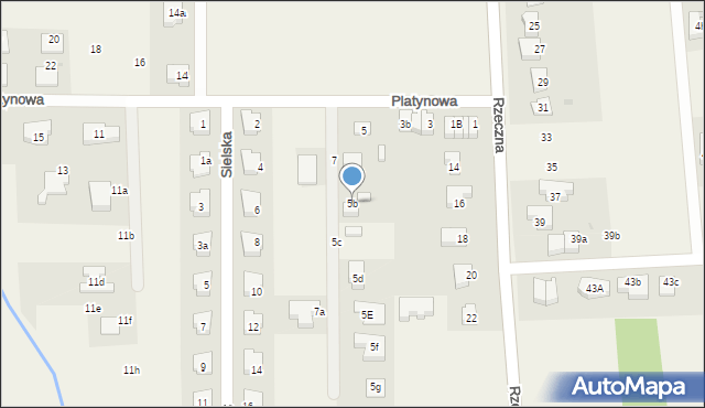 Kiełczów, Platynowa, 5b, mapa Kiełczów