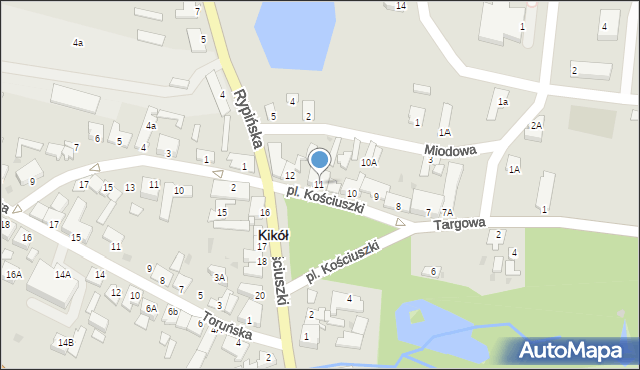 Kikół, Plac Kościuszki Tadeusza, gen., 11, mapa Kikół