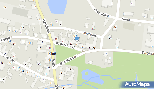 Kikół, Plac Kościuszki Tadeusza, gen., 9, mapa Kikół
