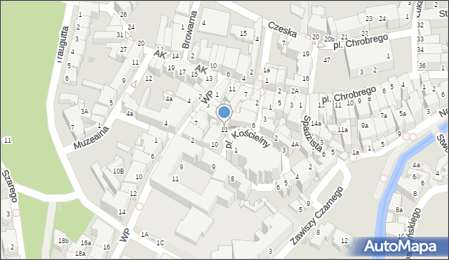 Kłodzko, Plac Kościelny, 11, mapa Kłodzka