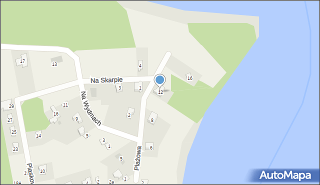 Klotyldzin, Plażowa, 12, mapa Klotyldzin