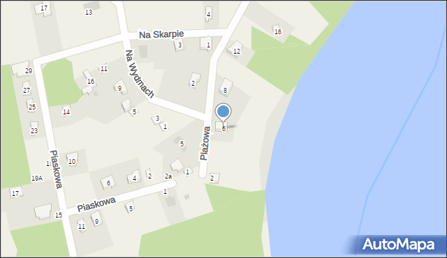 Klotyldzin, Plażowa, 6, mapa Klotyldzin