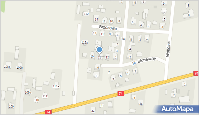 Kluki, Plac Słoneczny, 11, mapa Kluki