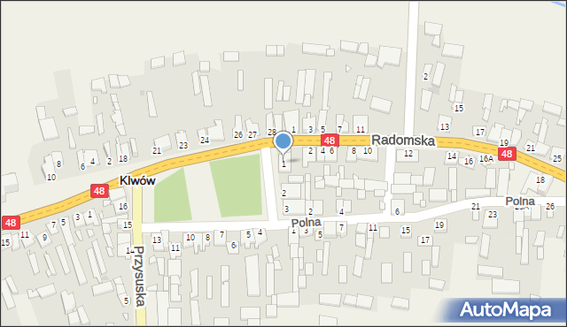 Klwów, Plac Świdzińskiego Konstantego, 1, mapa Klwów