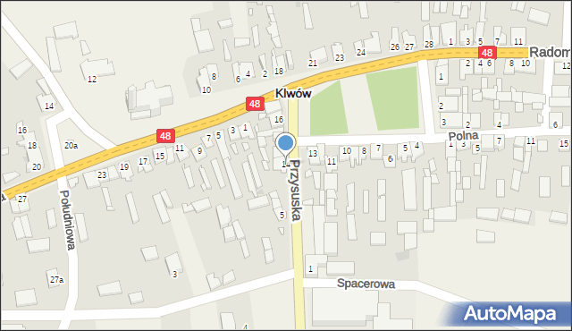 Klwów, Plac Świdzińskiego Konstantego, 14, mapa Klwów