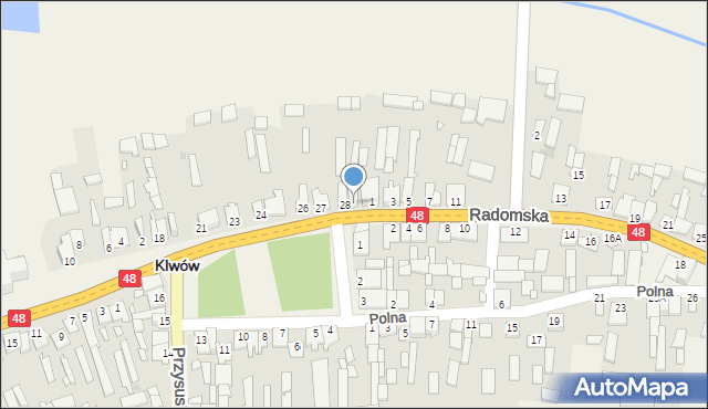 Klwów, Plac Świdzińskiego Konstantego, 29, mapa Klwów
