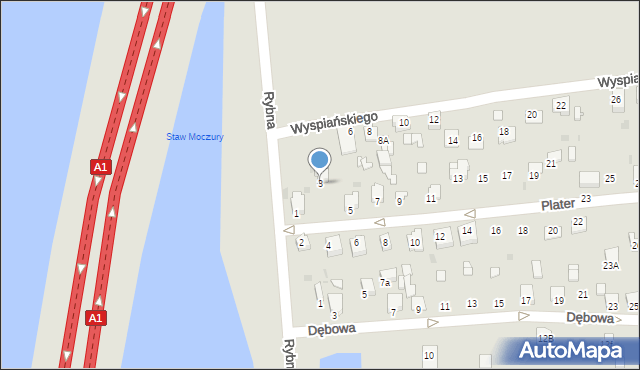 Knurów, Plater Emilii, 3, mapa Knurów