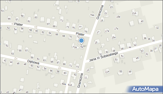 Knurów, Plater Emilii, 74, mapa Knurów