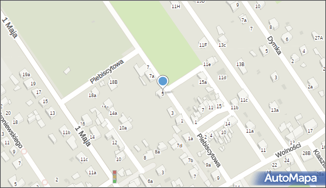 Knurów, Plebiscytowa, 5, mapa Knurów