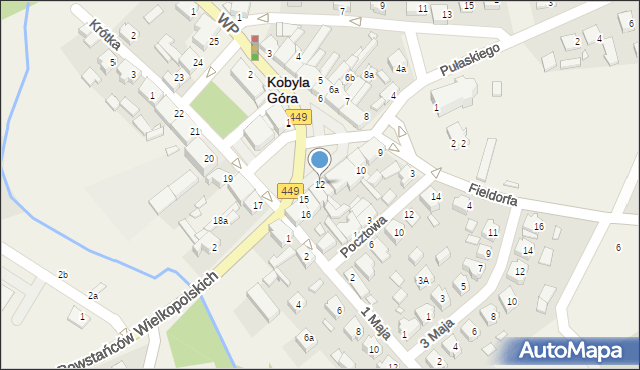 Kobyla Góra, Plac Wiosny Ludów, 12, mapa Kobyla Góra