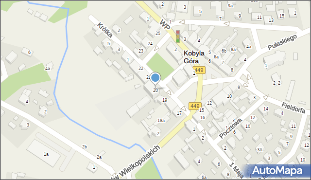 Kobyla Góra, Plac Wiosny Ludów, 20, mapa Kobyla Góra