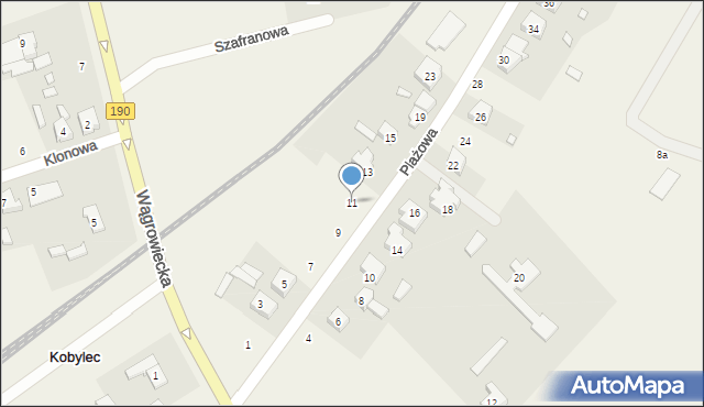 Kobylec, Plażowa, 11, mapa Kobylec