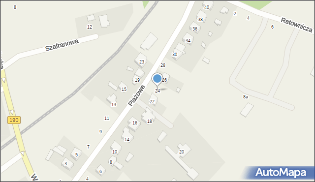 Kobylec, Plażowa, 24, mapa Kobylec