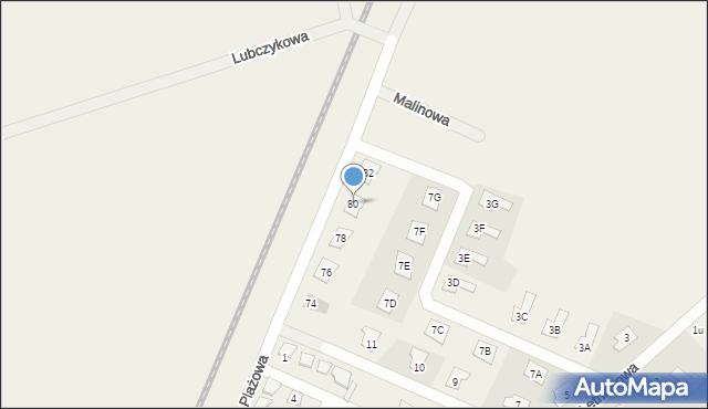 Kobylec, Plażowa, 80, mapa Kobylec