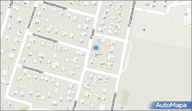 Kobyłka, Plater Emilii, 16, mapa Kobyłka