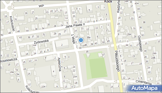 Kock, Plac Jabłonowskiej Anny, 32, mapa Kock