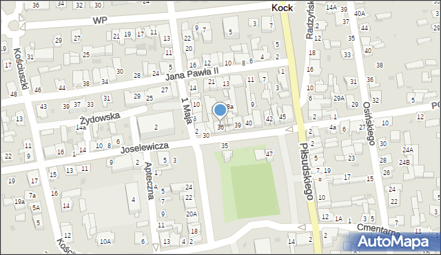 Kock, Plac Jabłonowskiej Anny, 36, mapa Kock