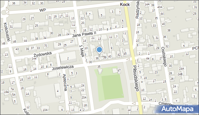 Kock, Plac Jabłonowskiej Anny, 37, mapa Kock