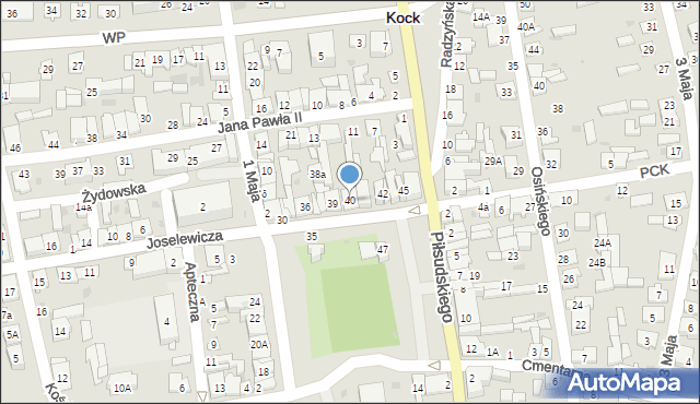 Kock, Plac Jabłonowskiej Anny, 40, mapa Kock