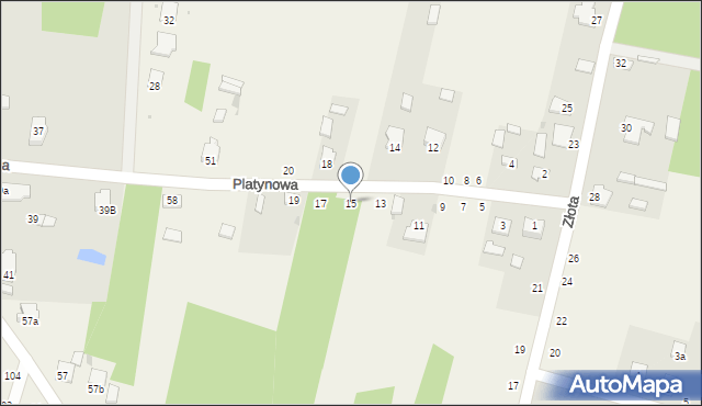 Koczwara, Platynowa, 15, mapa Koczwara