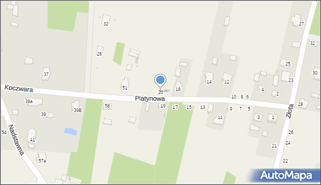 Koczwara, Platynowa, 20, mapa Koczwara