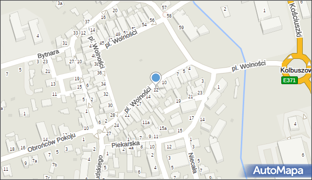 Kolbuszowa, Plac Wolności, 12, mapa Kolbuszowa