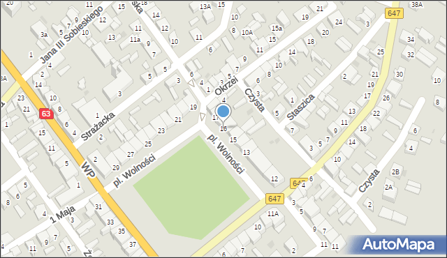 Kolno, Plac Wolności, 16, mapa Kolno