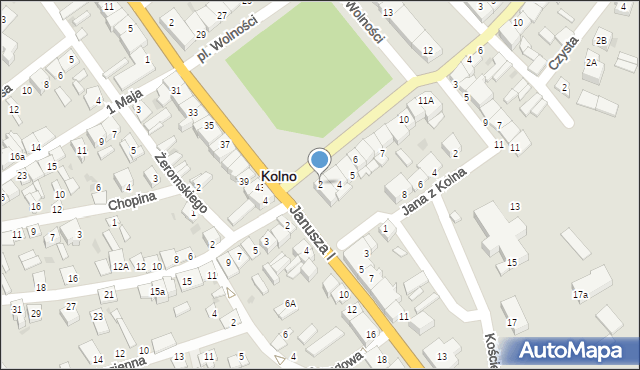 Kolno, Plac Wolności, 2, mapa Kolno