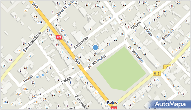 Kolno, Plac Wolności, 27, mapa Kolno