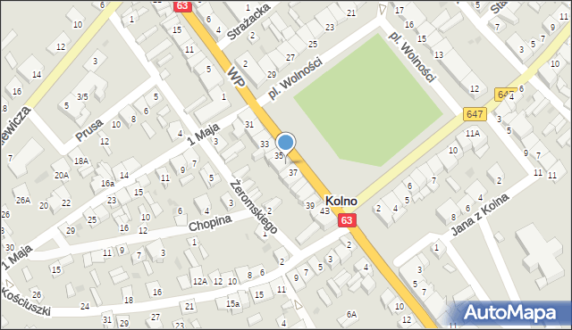 Kolno, Plac Wolności, 36, mapa Kolno