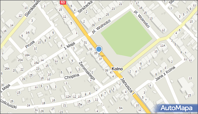 Kolno, Plac Wolności, 36a, mapa Kolno