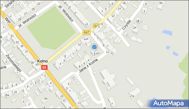 Kolno, Plac Wyszyńskiego Stefana, ks. kard., 2, mapa Kolno