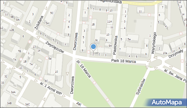 Kołobrzeg, Plac 18 Marca, 1, mapa Kołobrzegu