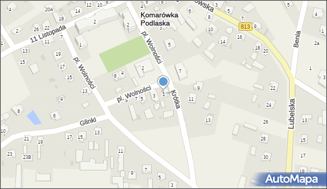 Komarówka Podlaska, Plac Wolności, 1, mapa Komarówka Podlaska