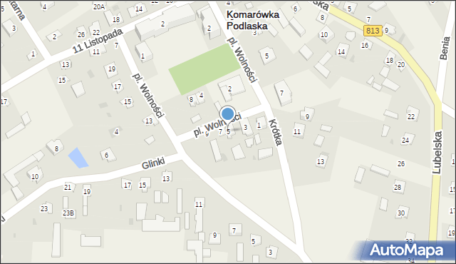 Komarówka Podlaska, Plac Wolności, 5, mapa Komarówka Podlaska