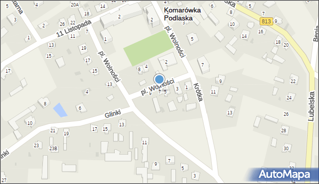 Komarówka Podlaska, Plac Wolności, 7, mapa Komarówka Podlaska