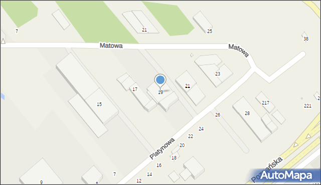 Komorniki, Platynowa, 19, mapa Komorniki