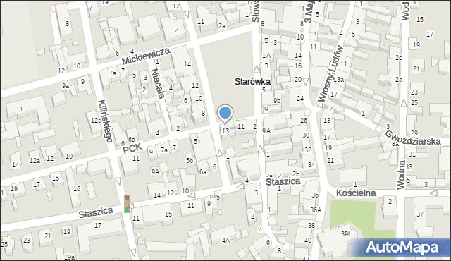 Konin, Plac Zamkowy, 13, mapa Konina