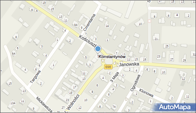 Konstantynów, Plac Wolności, 1, mapa Konstantynów