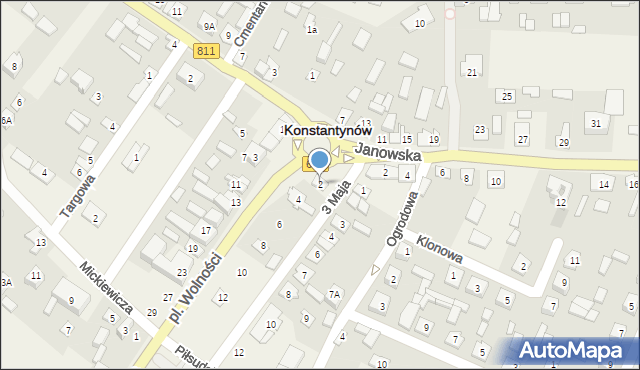 Konstantynów, Plac Wolności, 2, mapa Konstantynów