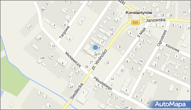 Konstantynów, Plac Wolności, 23, mapa Konstantynów