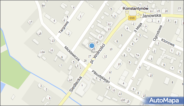 Konstantynów, Plac Wolności, 25, mapa Konstantynów