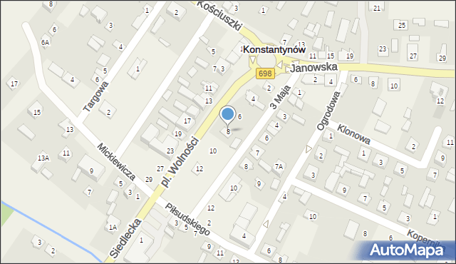 Konstantynów, Plac Wolności, 8, mapa Konstantynów