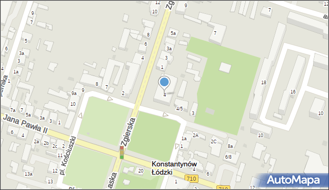 Konstantynów Łódzki, Plac Kościuszki Tadeusza, gen., 4, mapa Konstantynów Łódzki