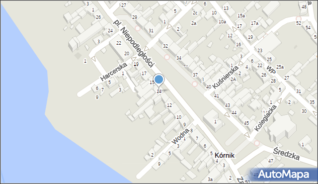 Kórnik, Plac Niepodległości, 14, mapa Kórnik
